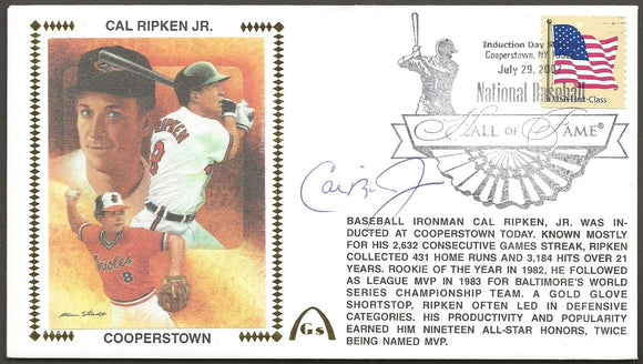 Cal Ripken Jr Autographed Hall Of Fame HOFGateway Stamp Envelope - Baltimore Orioles