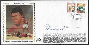 Muhammad Ali Autographed + JSA Letter Olympic 30th Anniversary Gateway Stamp Cachet - Rome Italy