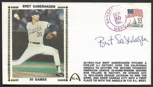 Bret Saberhagen 20 Wins Autographed Gateway Stamp Envelope - Kansas City Royals