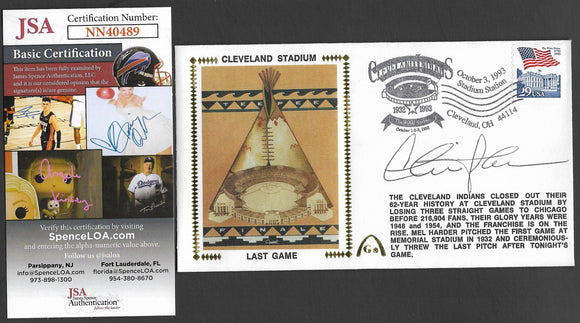 Charlie Sheen Autographed Last Game at Cleveland Stadium