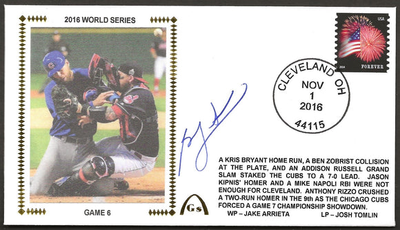 2016 World Series ADD Ben Zobrist Autograph on Game 6 - Chicago Cubs