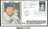 Mel Allen, Ben Chapman, & Jimmie Reese Autographed Babe Ruth USPS Stamp First Day of Issue Gateway Stamp Envelope