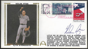 Nolan Ryan Autographed 5,714 Career Strikeouts Gateway Stamp Commemorative Cachet Envelope