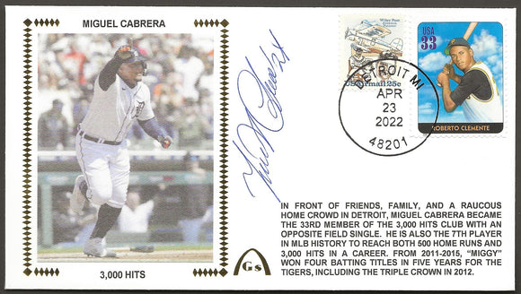Miguel Cabrera Autographed 3,000 Hits Gateway Stamp Envelope