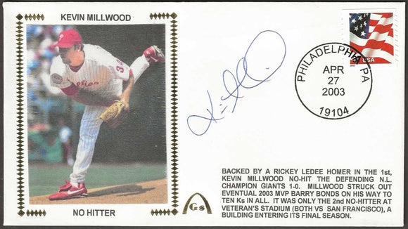 Kevin Millwood No Hitter Autographed Gateway Stamp Envelope - Philadelphia Phillies