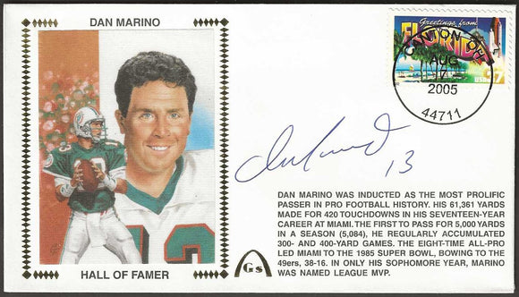 Dan Marino Autographed Hall Of Fame Gateway Stamp Envelope Commemorative Cachet - Miami Dolphins