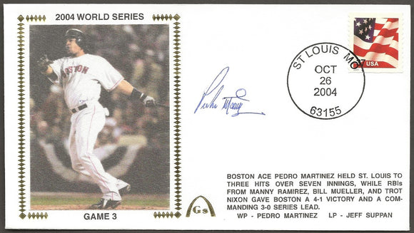 Pedro Martinez ADD Autograph on 2004 World Series on Game 3