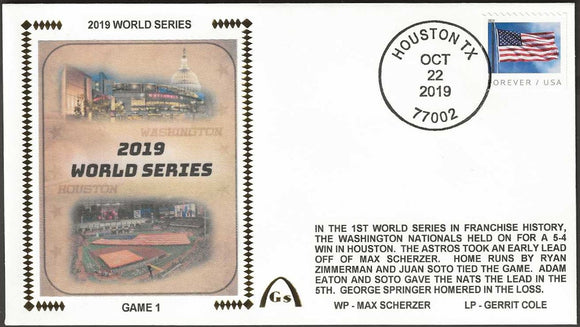2019 World Series Set of 7 Gateway Stamp Cachet Commemorative Envelopes Washington Nationals