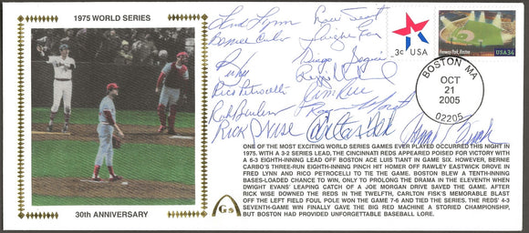 Johnny Bench - Boston Red Sox vs. Cincinnati 1975 World Series Anniversary Gateway Stamp Commemorative Cachet Envelope