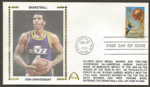 Adrian Dantley UN-Signed Basketball 100 Years First Day Cover Gateway Stamp Envelope w/ FDI Postmark
