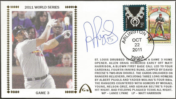 Albert Pujols Autographed Game 3 of the 2011 World Series - St. Louis Cardinals