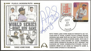 Albert Pujols & Reggie Jackson Autographed 3 Home Run World Series Games Gateway Stamp Cachet Cover Envelope