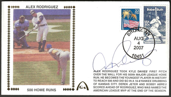 Alex Rodriguez Autographed 500 Home Runs Gateway Stamp Cachet Envelope - New York Yankees