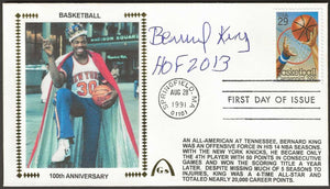 Bernard King Autographed Basketball 100 Years First Day Cover Gateway Stamp Envelope Postmark