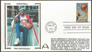 Bernard King UN-Signed Basketball 100 Years First Day Cover Gateway Stamp Envelope w/ FDI Postmark