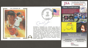 Cal Ripken Jr Autographed Hall Of Fame HOFGateway Stamp Envelope - Baltimore Orioles