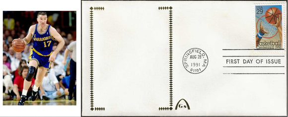Chris Mullin Autographed Basketball 100 Years First Day Cover Gateway Stamp Envelope w/ FDI Postmark - Golden State Warriors