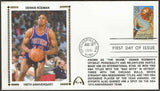 Dennis Rodman Autographed Basketball 100 Years First Day Cover Gateway Stamp Envelope w/ FDI Postmark
