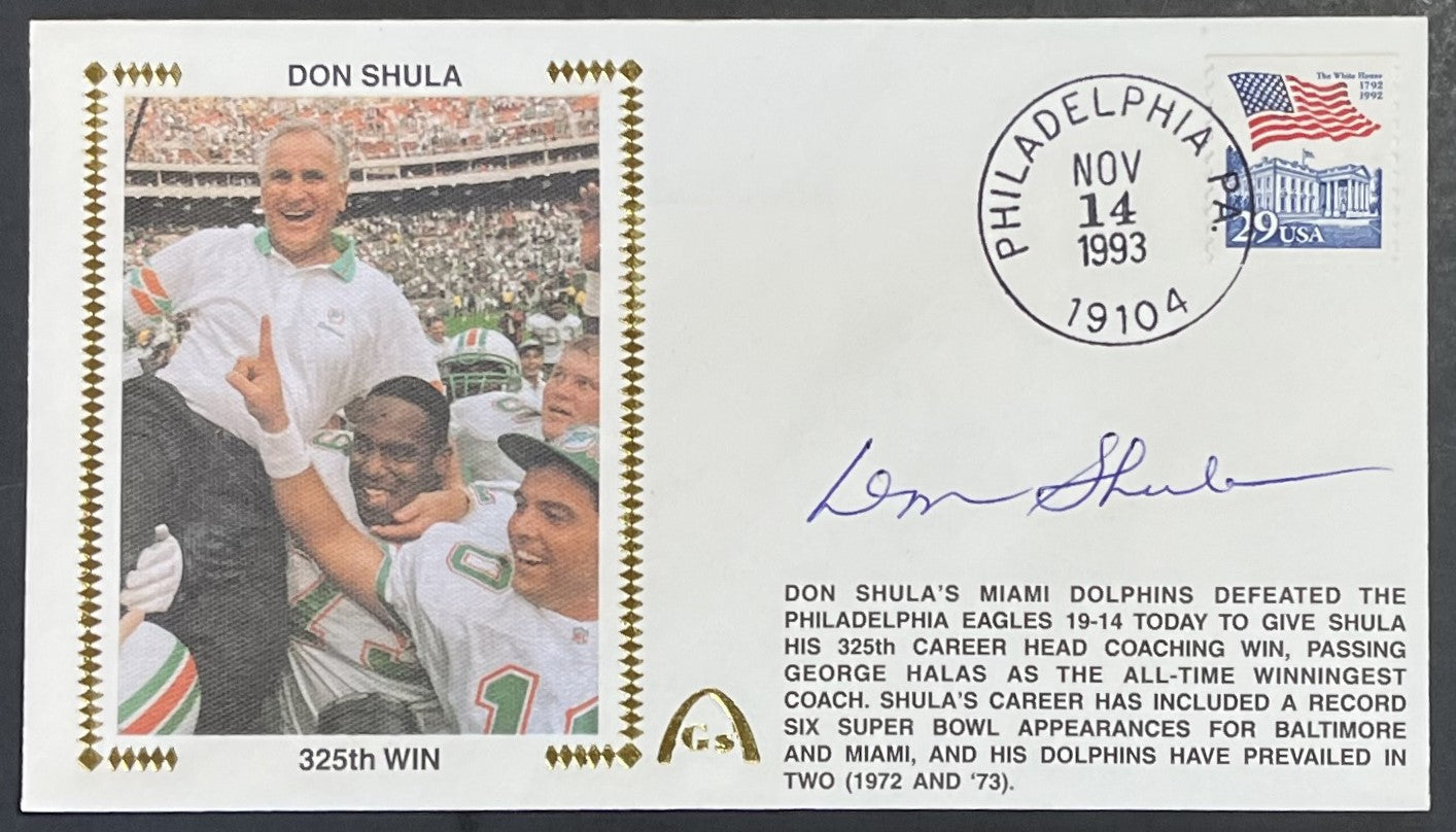 Autograph coach Don Shula NFL's hotsell Winningest coach