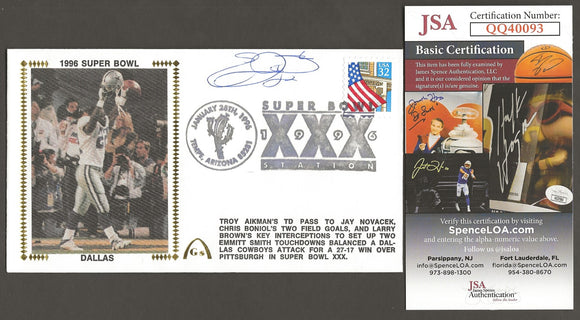 Emmitt Smith JSA Autographed Super Bowl 30 XXX Gateway Stamp Commemorative Cachet Envelope