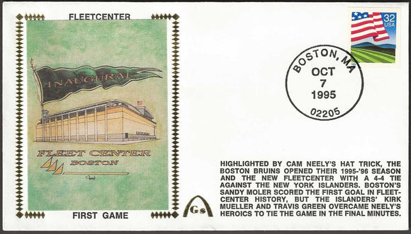 Cam Neely Autographed Fleet Center Inaugural Game - Boston Bruins & Boston Celtics