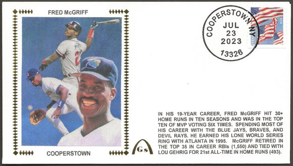 Fred McGriff Hall Of Fame Autographed (Refundable Deposit) Gateway Stamp Envelope