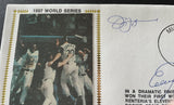 ADD Jim Leyland & Edgar Renteria Autographs on 1997 World Series on Game 7 - Florida Marlins