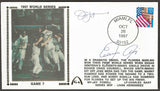 ADD Jim Leyland & Edgar Renteria Autographs on 1997 World Series on Game 7 - Florida Marlins