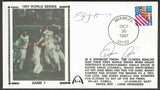 ADD Jim Leyland & Edgar Renteria Autographs on 1997 World Series on Game 7 - Florida Marlins