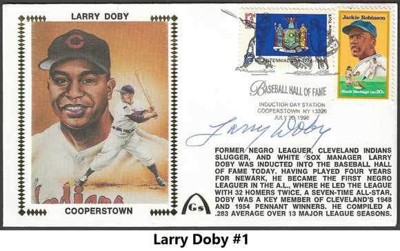 Larry Doby Autographed Hall Of Fame Gateway Stamp Cachet Commemorative Envelope - HOF Cleveland Indians