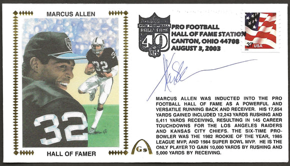 Marcus Allen Autographed Hall Of Fame Gateway Stamp Cachet Envelope - Los Angeles Raiders