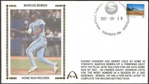 Marcus Semien Un-Signed Home Run Record Gateway Stamp Commemorative Cachet Envelope - Toronto Blue Jays