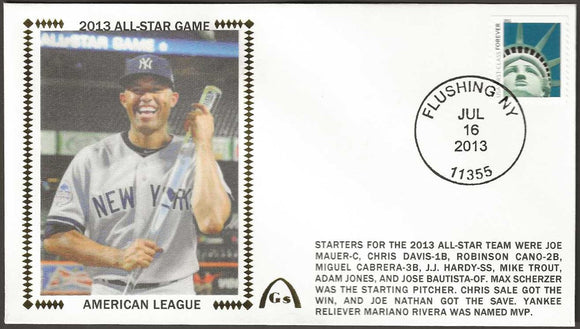 Mariano Rivera 2013 All-Star MVP Autographed Gateway Stamp Envelope - New York Yankees