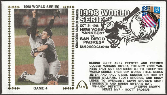 Mariano Rivera 1998 World Series Autographs Gateway Stamp Envelope - New York Yankees