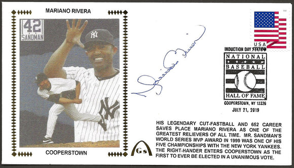 Mariano Rivera Hall Of Fame Autographed Gateway Stamp Envelope - New York Yankees