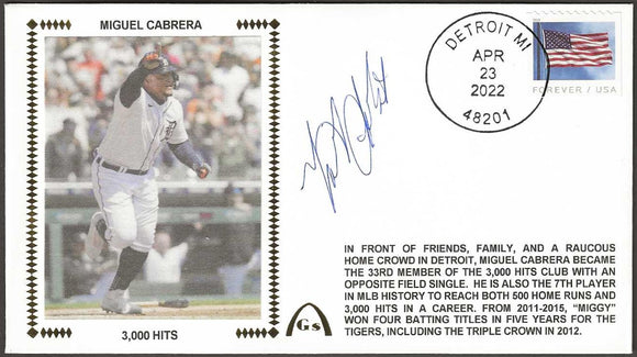 Miguel Cabrera Autographs on Gateway Stamp Commemorative Cachet Envelopes