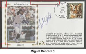 Miguel Cabrera Autographs on Gateway Stamp Commemorative Cachet Envelopes