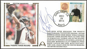 Peyton Manning Passing Records Autographed Gateway Stamp Cachet Commemorative Envelope - Denver Broncos