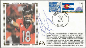 Peyton Manning Signed NFL Touchdown Record Autographed Gateway Stamp Cachet Commemorative Envelope - Denver Broncos