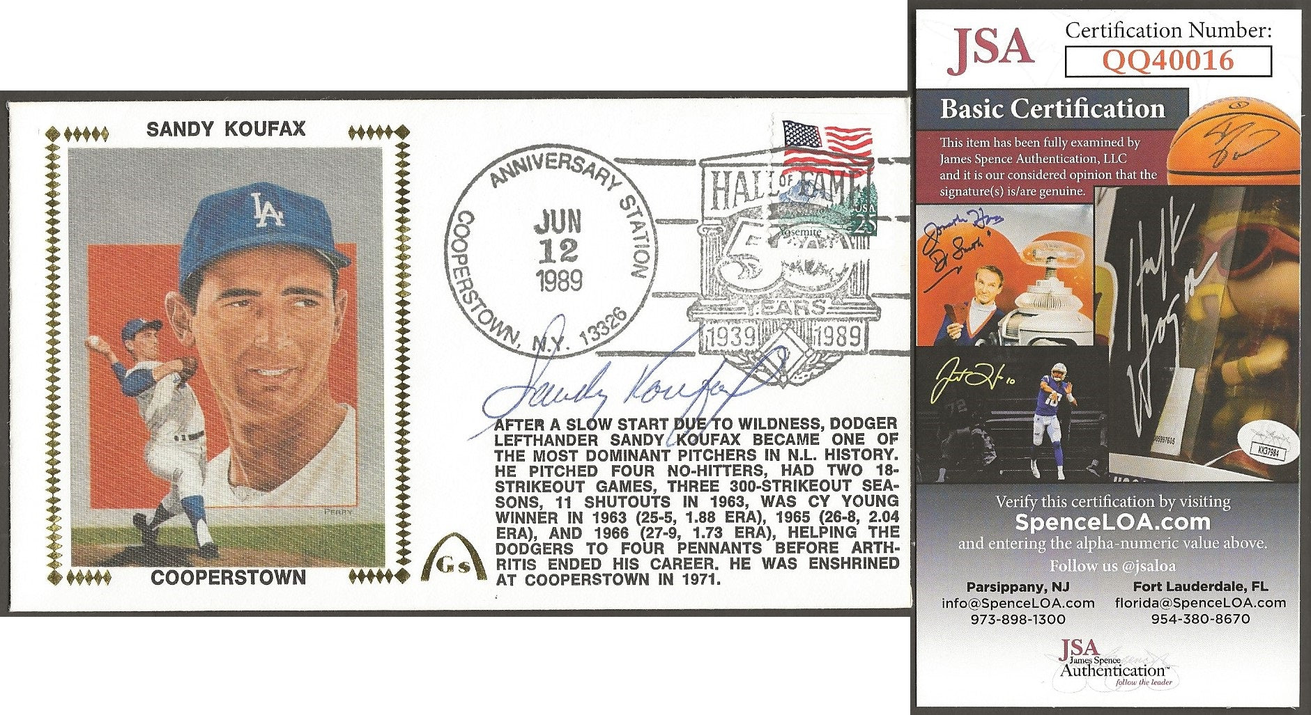 Koufax, Sandy  Baseball Hall of Fame
