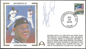 Ken Griffey Jr Autographed Hall Of Fame Gateway Stamp Envelope w/ Cooperstown Postmark