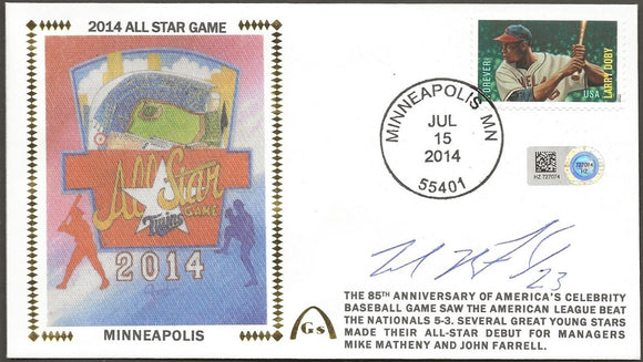 Michael Brantley MLB Authenticated Autograph 2014 All Star Game Gateway Stamp Commemorative Cachet Envelope