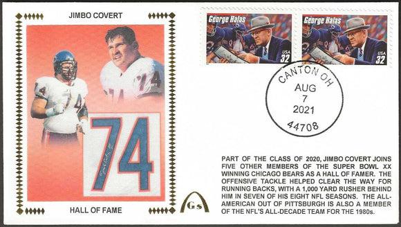 Jimbo Covert Unsigned Hall Of Fame Gateway Stamp Envelope w/ Canton Postmark - Chicago Bears