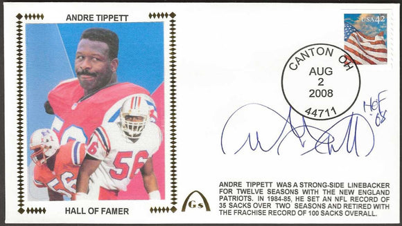 Andre Tippett Autographed Hall Of Fame Gateway Stamp Cachet Commemorative Envelope - New England Patriots