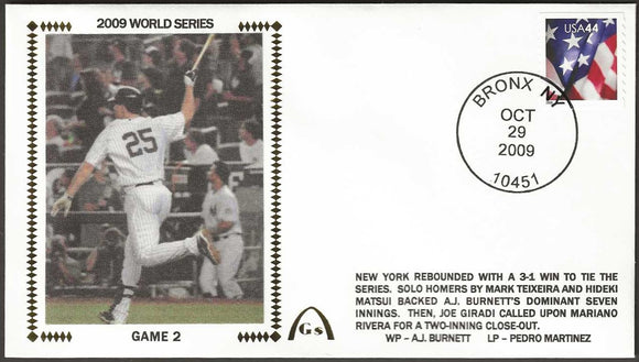 ADD Mark Teixeira Autograph- 2009 World Series Game 2 Gateway Stamp Envelope - New York Yankees