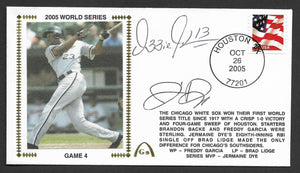 Ozzie Guillen & Jermaine Dye Autographed 2005 World Series Gateway Stamp Envelope - Chicago White Sox Manager and WS MVP