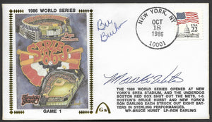 Bill Buckner & Mookie Wilson Autographs on Game 1 of the 1986 World Series