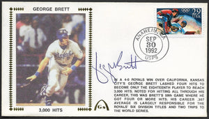 George Brett 3,000 Hits Autographed Gateway Stamp Envelope - Kansas City Royals