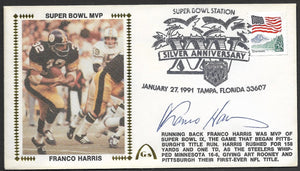 Franco Harris Autographed Super Bowl MVP Set Gateway Stamp Commemorative Cachet Envelope - Pittsburgh Steelers