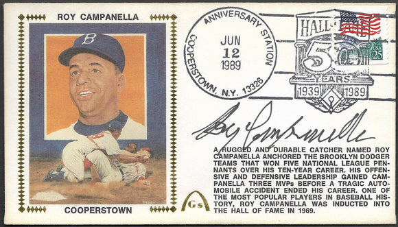 Roy Campanella Autographed Hall Of Fame 50th Anniversary